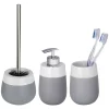 Wenko Bad-Accessoire-Set, Keramik, Grau/weiß 7