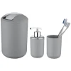 Wenko Bad-Accessoire-Set, Thermoplastischer Kunststoff (TPE), Grau 7