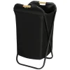 Wenko Wäschesammler, 115 L, Polyester/pulverbeschichtetes Metall/Bambus, Schwarz 5